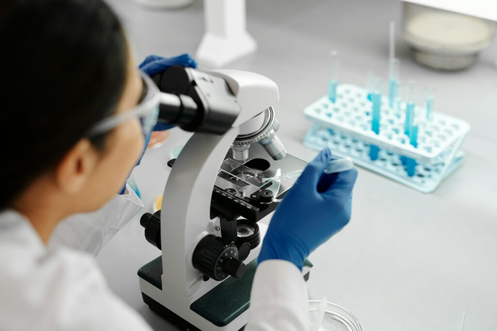 Person woman laboratory research